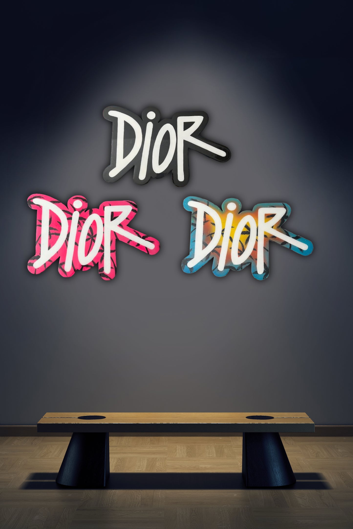 INSPIRED DIOR WALL HOT PINK ART DESIGN