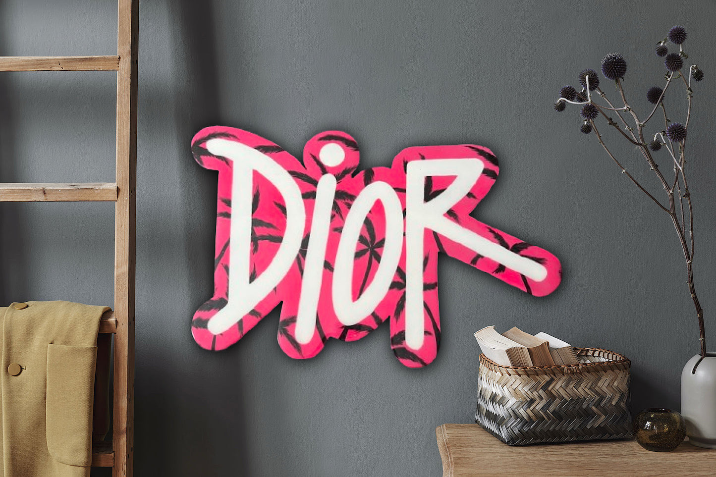 INSPIRED DIOR WALL HOT PINK ART DESIGN