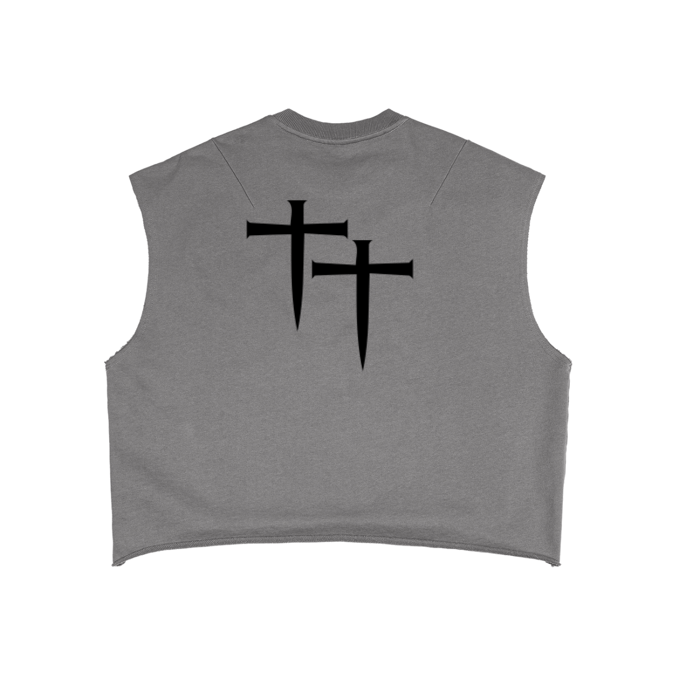 WAH+CROSS GRAY FRENCH TERRY BOXY TANK