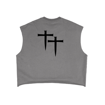 WAH+CROSS GRAY FRENCH TERRY BOXY TANK