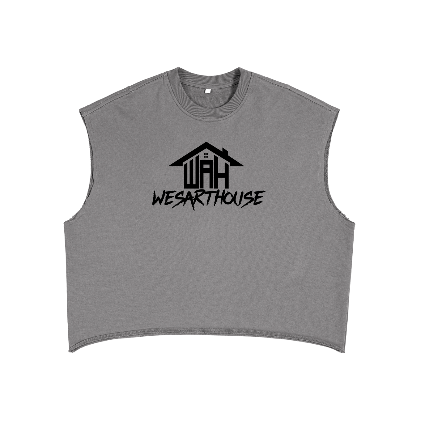 WAH+CROSS GRAY FRENCH TERRY BOXY TANK
