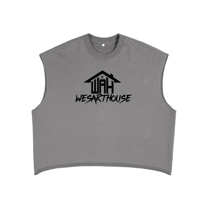 WAH+CROSS GRAY FRENCH TERRY BOXY TANK