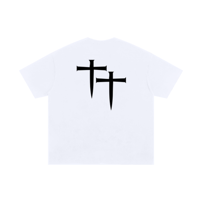 WAH CERTIFIED CROSS WHITE OVERSIZED TEE