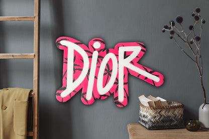 INSPIRED DIOR WALL HOT PINK ART DESIGN