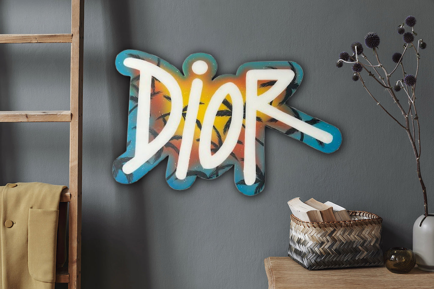 INSPIRED DIOR WALL ART TROPICAL DESIGN