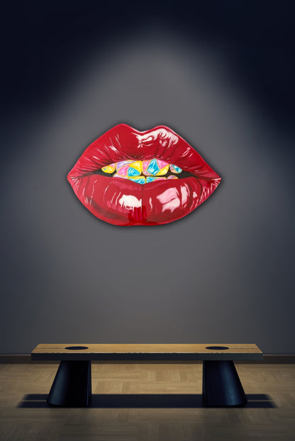 TRAP GIRL LIPS WALL DESIGN
