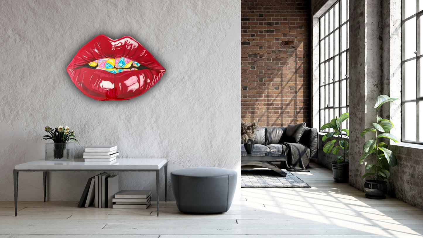 TRAP GIRL LIPS WALL DESIGN