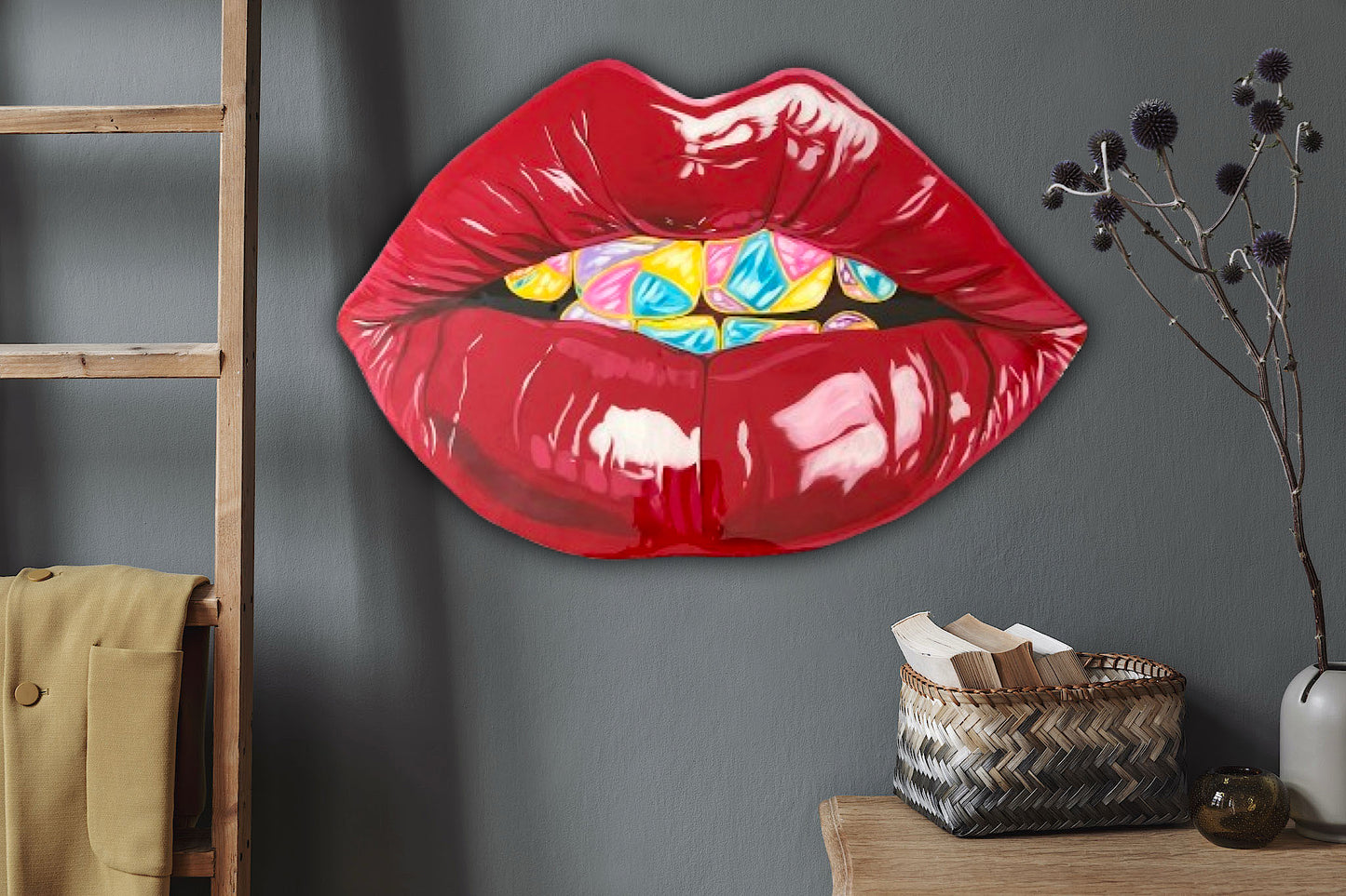 TRAP GIRL LIPS WALL DESIGN