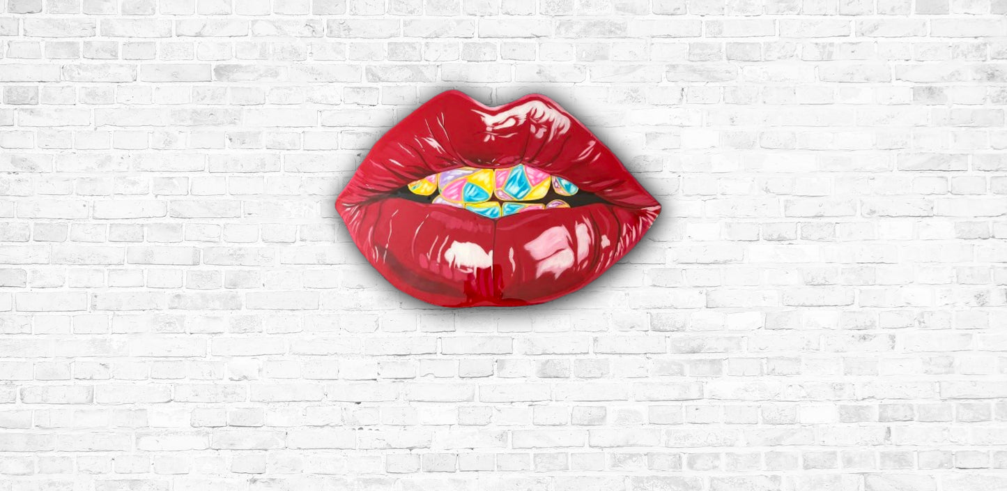 TRAP GIRL LIPS WALL DESIGN
