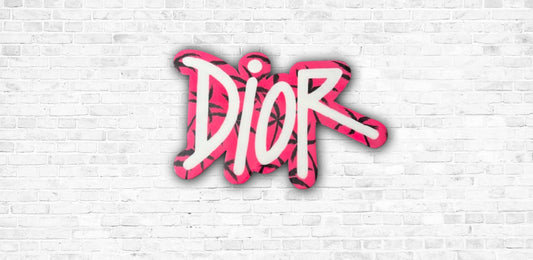 INSPIRED DIOR WALL HOT PINK ART DESIGN