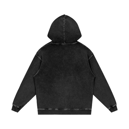 WAH CROSS ACID WASH OVERSIZED HOODIE