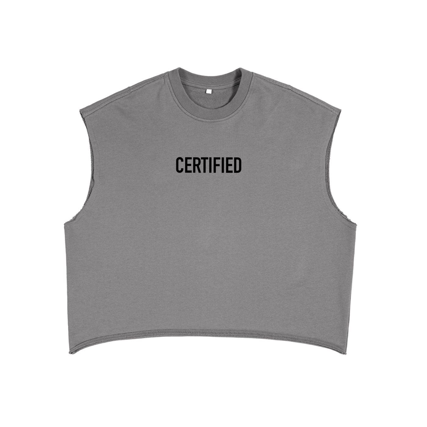 WAH CERTIFIED CROSS GRAY FRENCH TERRY BOXY TANK TOP